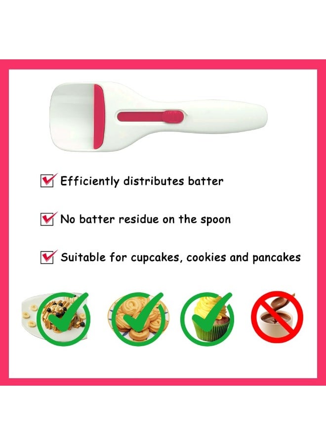 Cupcake Batter Dispenser Scoop with One-Touch Sliding Button - Professional Cake Batter Distribution Tool for Kitchen Baking - Easy Clean Pastry Batter Scoop for DIY Cupcakes & Pancakes - Image 4